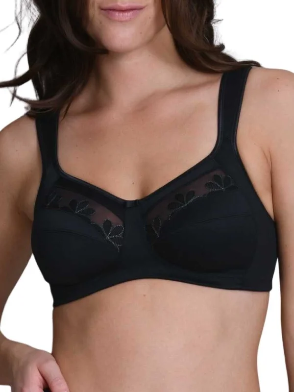 lightweight lace underwear-Sophia Comfort Bra - Black