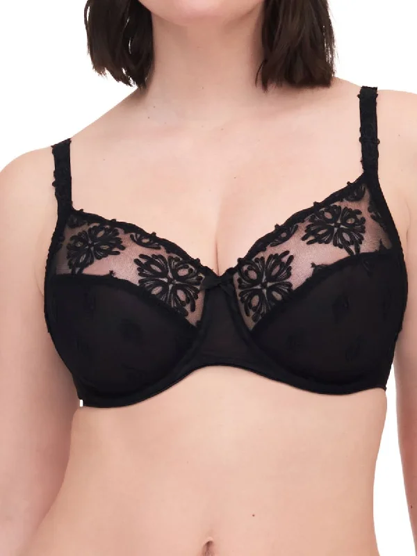 high-waisted silk underwear-Champs Elysees Covering Bra - Black