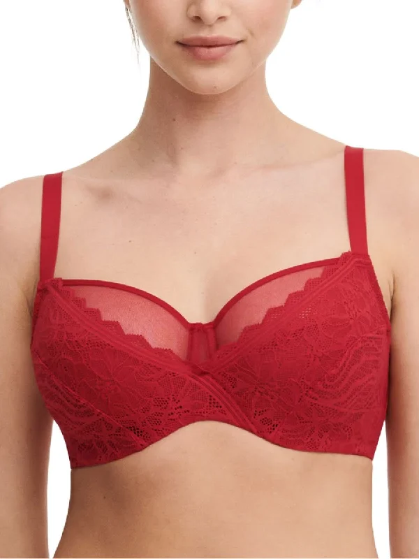 high-waisted silk underwear-Easy Feel Floral Touch Full Cup Bra - Scarlet