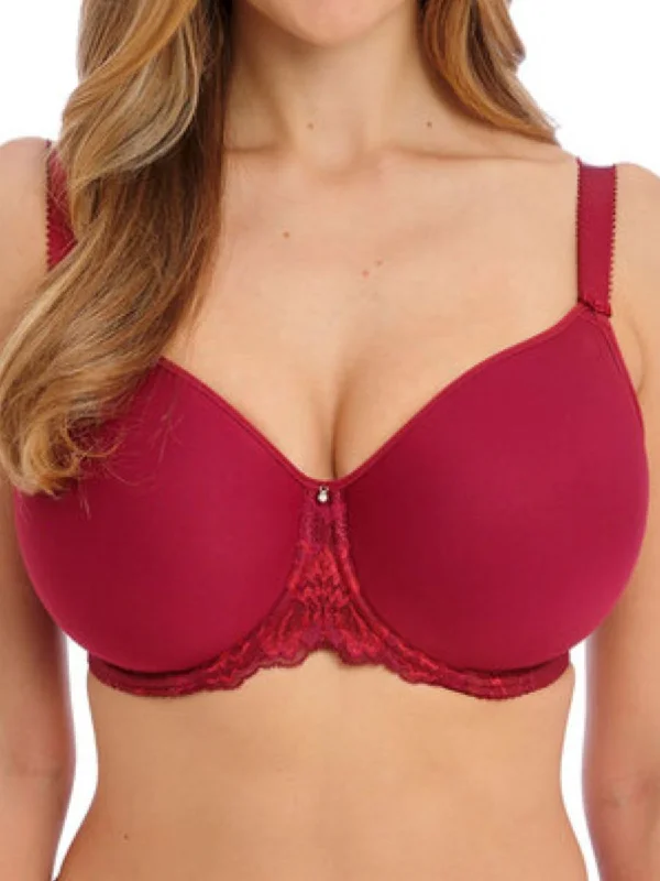 breathable boyshorts underwear-Aubree Moulded Spacer Bra - Rouge