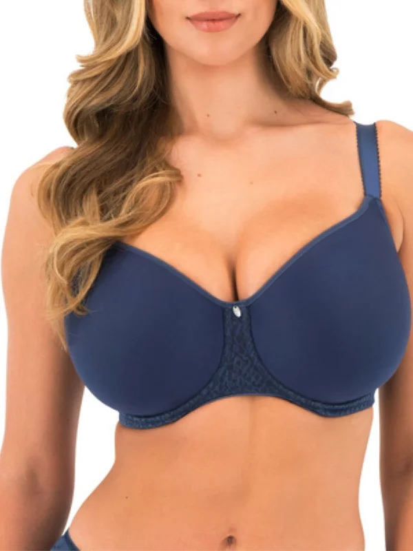 breathable hipster underwear-Envisage Moulded Spacer Bra - Navy