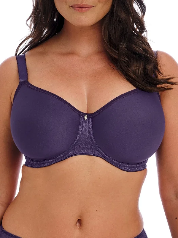 floral satin panties-Envisage Moulded Spacer Bra - Purple Velvet