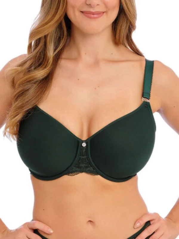 soft modal underwear-Reflect Moulded Spacer Bra - Deep Emerald