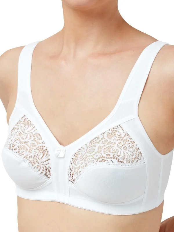 women’s lace panties-Lace Soft Cup Bra - White