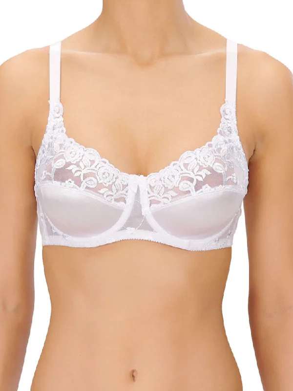 women’s luxury boyshorts-Full Cup Underwired Bra - White