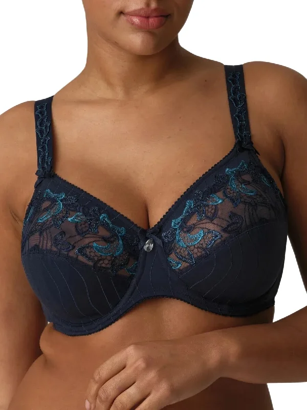 trendy satin underwear-Deauville Comfort Cup Bra - Velvet Blue