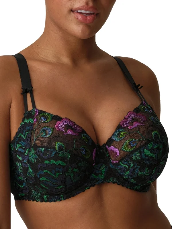 comfy mesh underwear-San Angel Full Cup Bra - Peacock Feather