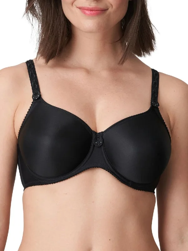 seamless lace underwear-Satin Non Padded Full Cup Bra - Black