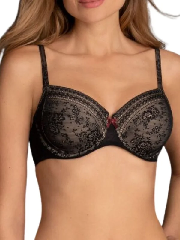 moisture-wicking underwear-Fleur Underwired Bra - Black