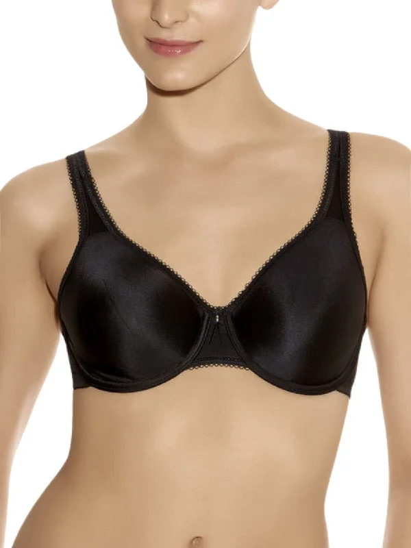 high-waisted bamboo underwear-Basic Beauty Full Figure Underwire Bra - Black