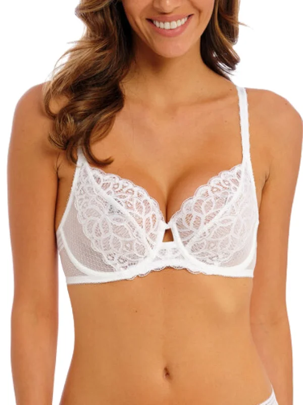 floral mesh panties-Raffine Underwire Bra - White