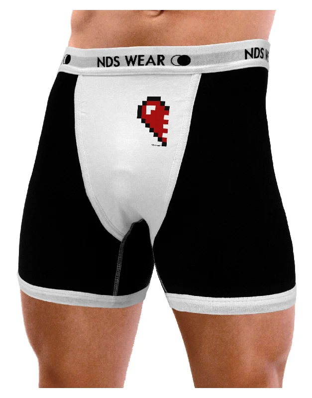 seamless cotton boxers-Couples Pixel Heart Design - Left Mens Boxer Brief Underwear by TooLoud