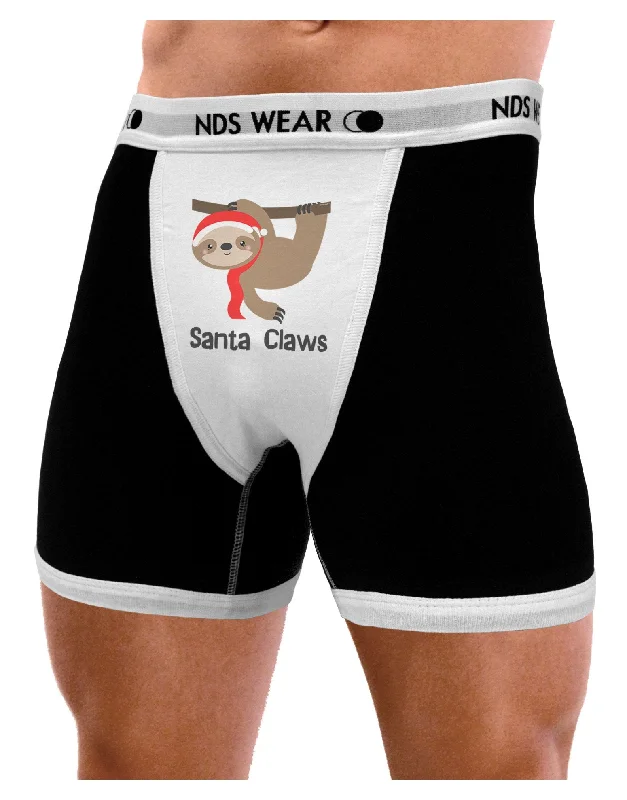 men’s cozy underwear-Cute Christmas Sloth - Santa Claws Mens Boxer Brief Underwear by TooLoud