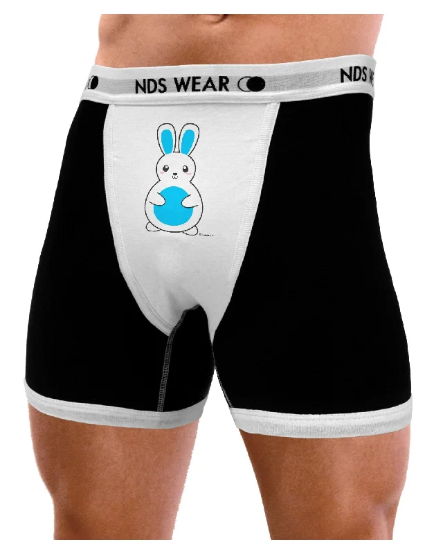 seamless cotton underwear-Cute Easter Bunny - Blue Mens Boxer Brief Underwear by TooLoud