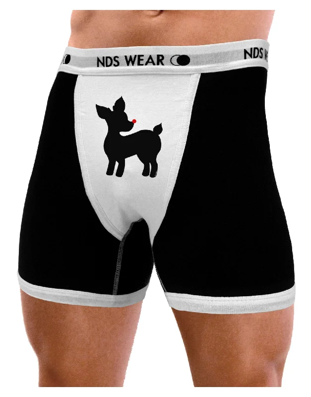 men’s luxury briefs-Cute Rudolph Silhouette - Christmas Mens Boxer Brief Underwear by TooLoud