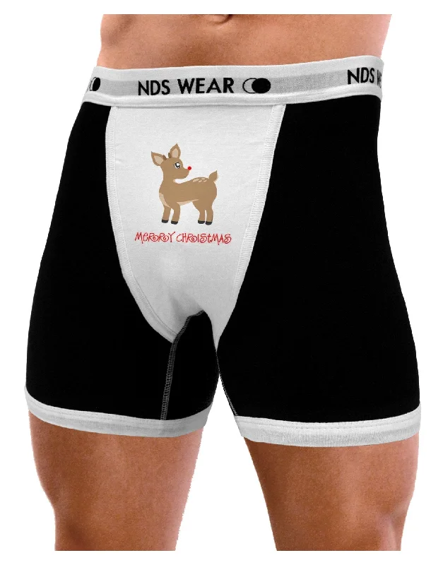 trendy boxer shorts-Cute Rudolph the Reindeer - Merry Christmas Mens Boxer Brief Underwear by TooLoud