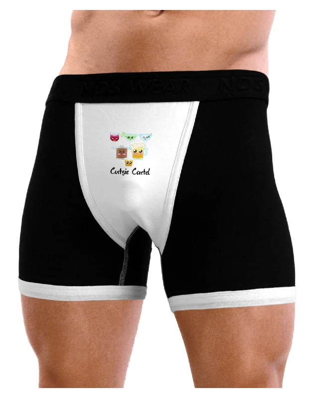 men’s cooling stretch underwear-Cutsie Cartel Text Mens Boxer Brief Underwear