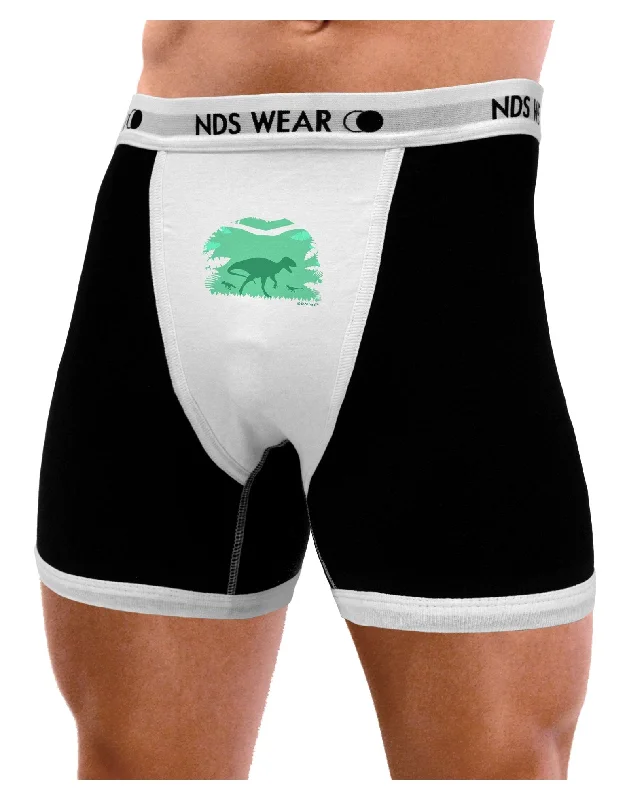 durable microfiber underwear-Dinosaur Silhouettes - Jungle Mens Boxer Brief Underwear by TooLoud