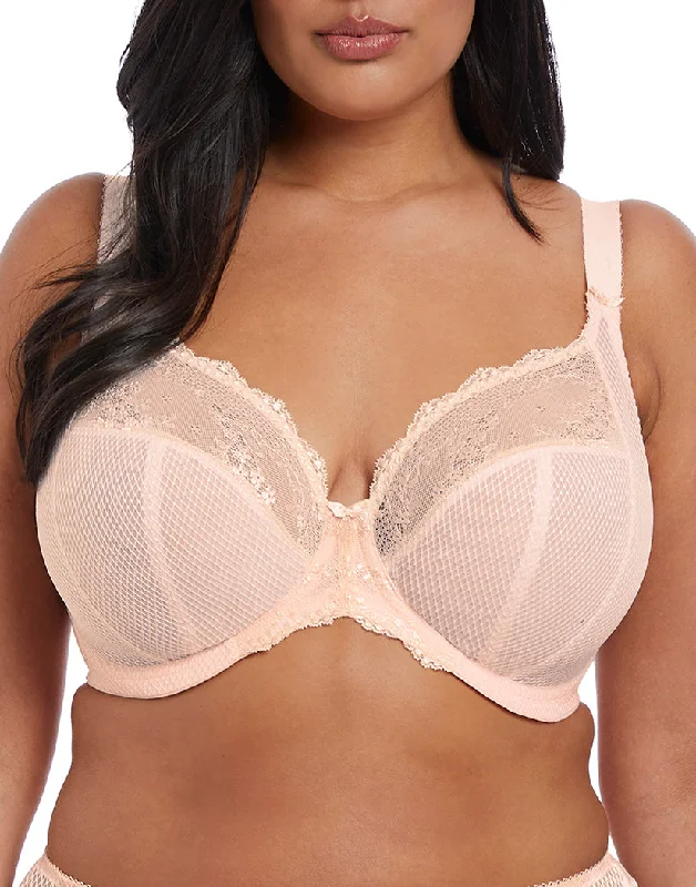 breathable lace panties-Elomi Charley Stretch Underwire Plunge Bra Ballet Pink EL4382