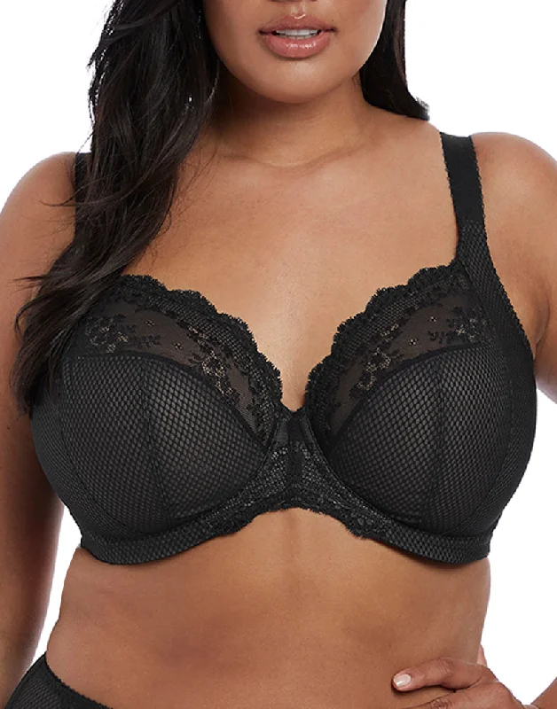 soft stretch thong-Elomi Charley Stretch Underwire Plunge Bra Black EL4382