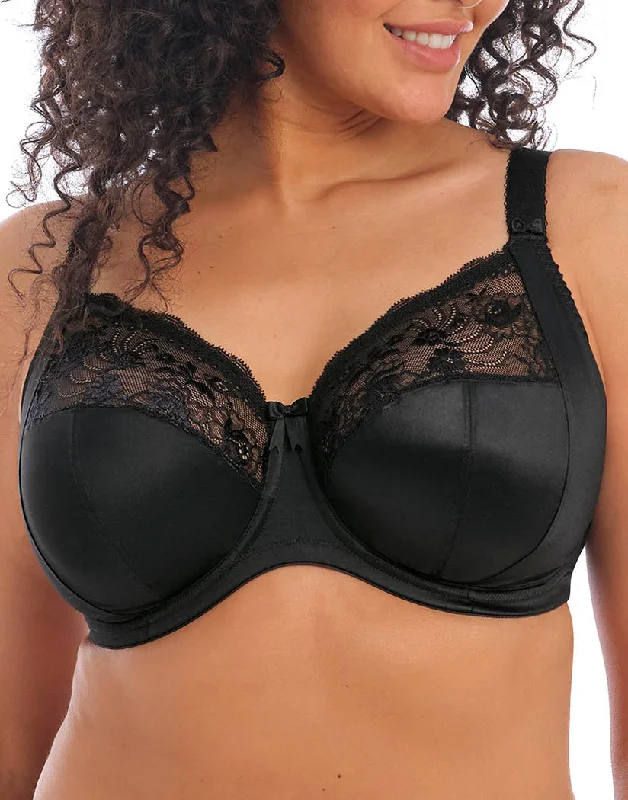 floral mesh panties-Elomi Morgan UW Bra Black EL4111