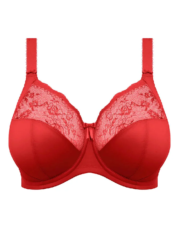 women’s floral briefs-Elomi Morgan UW Bra Haute Red EL4111