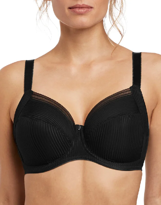 trendy lace briefs-Fantasie Fusion Underwire Full Cup Side Support Bra Black FL3091