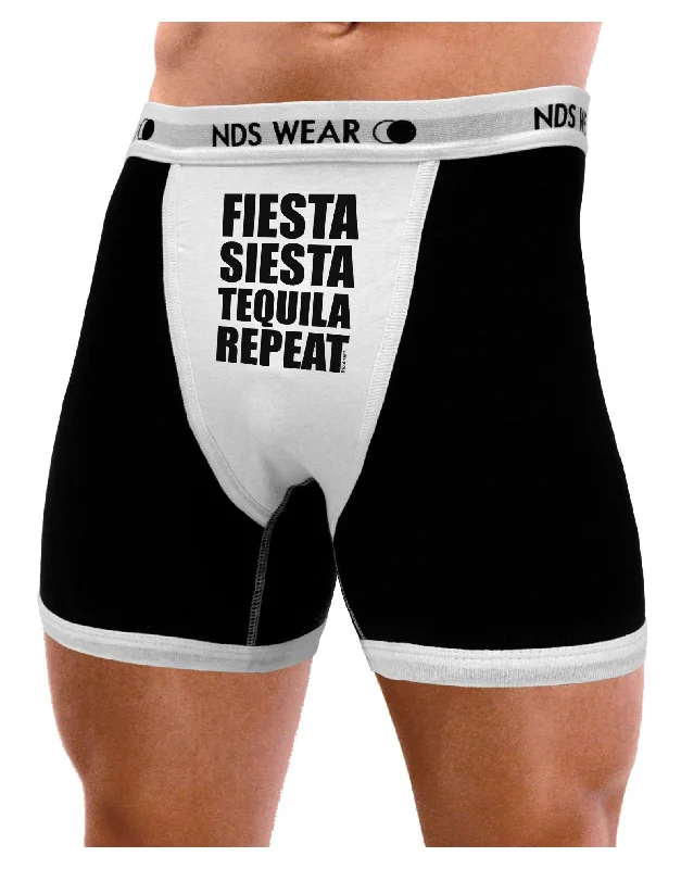 moisture-wicking athletic underwear-Fiesta Siesta Tequila Repeat Mens Boxer Brief Underwear by TooLoud