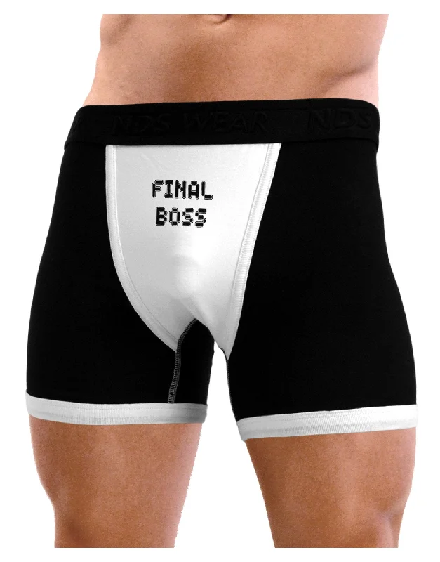 men’s cooling boxer briefs-Final Boss Text - Boss Day Mens Boxer Brief Underwear