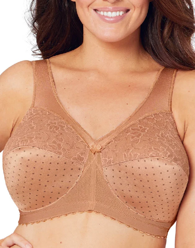 women’s period briefs-Glamorise Magic Lift Full Figure Soft Cup Support Bra Cappuccino - G-1000