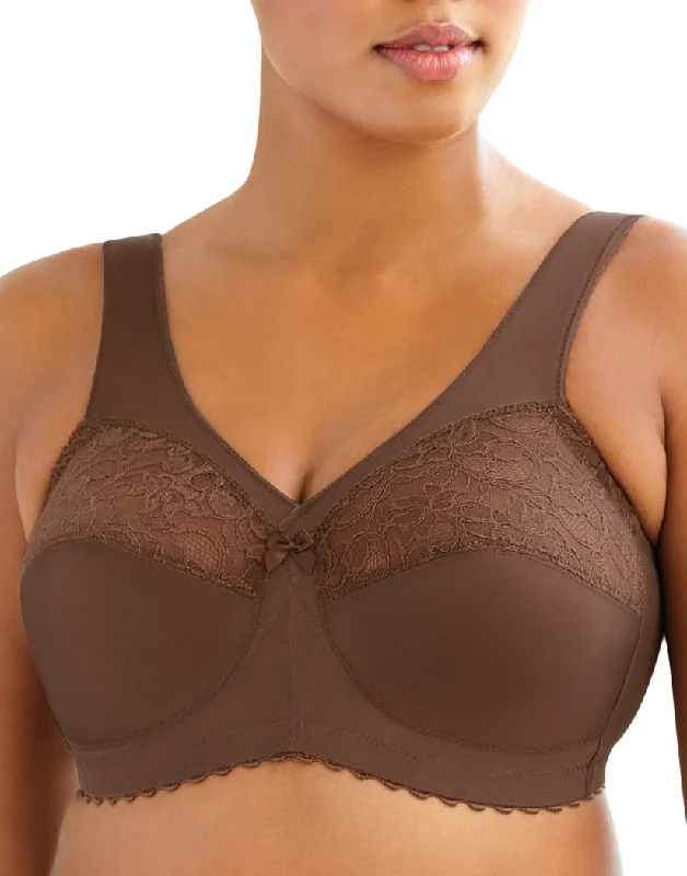 moisture-wicking underwear-Glamorise Magic Lift Full Figure Support Bra Mocha G-1000