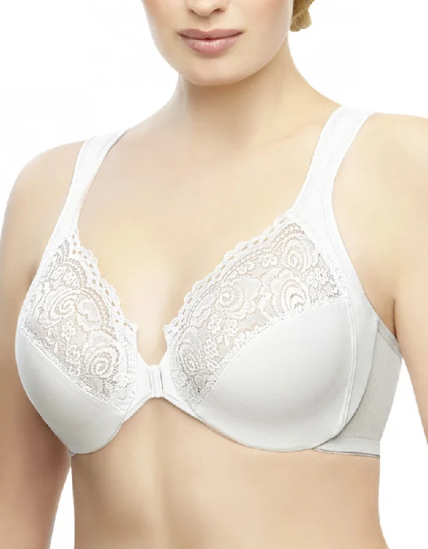 soft microfiber thong-Glamorise Wonderwire Front Close Underwire Bra White 1245