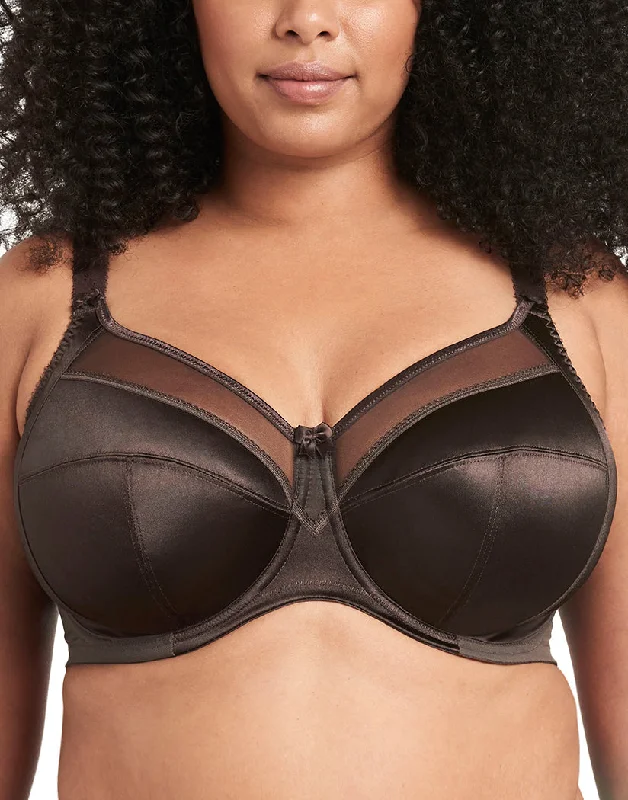 lightweight mesh underwear-Goddess Keira Underwire Banded Bra Chocolate GD6090