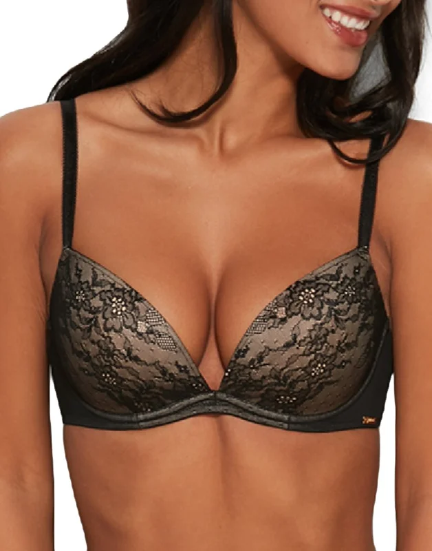 women’s satin briefs-Gossard Glossies Lace Plunge Bra 13008