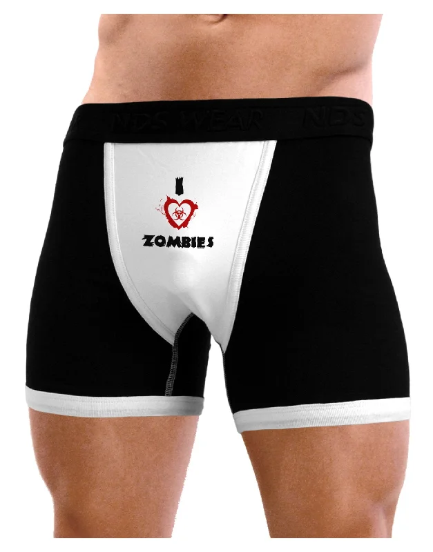 men’s cozy boxer briefs-I Heart Zombies - Bio Hazard Heart Mens Boxer Brief Underwear