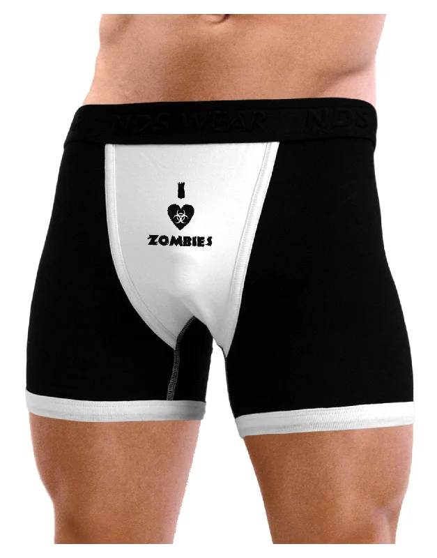 lightweight silk briefs-I Heart Zombies - Biohazard Heart Mens Boxer Brief Underwear