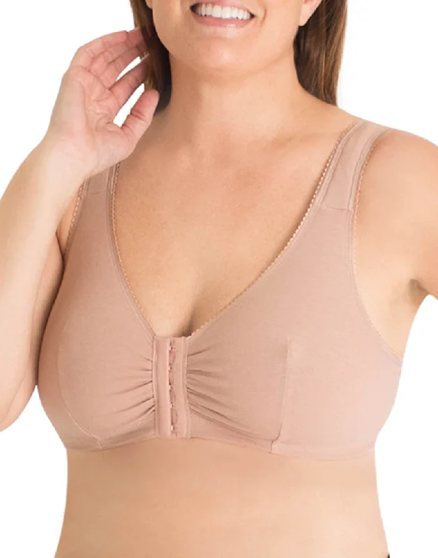 women’s luxury boyshorts-Leading Lady Meryl Front Closure Leisure Bra Warm Taupe- 110