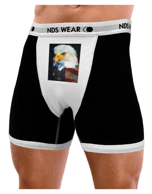 men’s luxury briefs-Patriotic Bald Eagle - American Flag Mens Boxer Brief Underwear by TooLoud