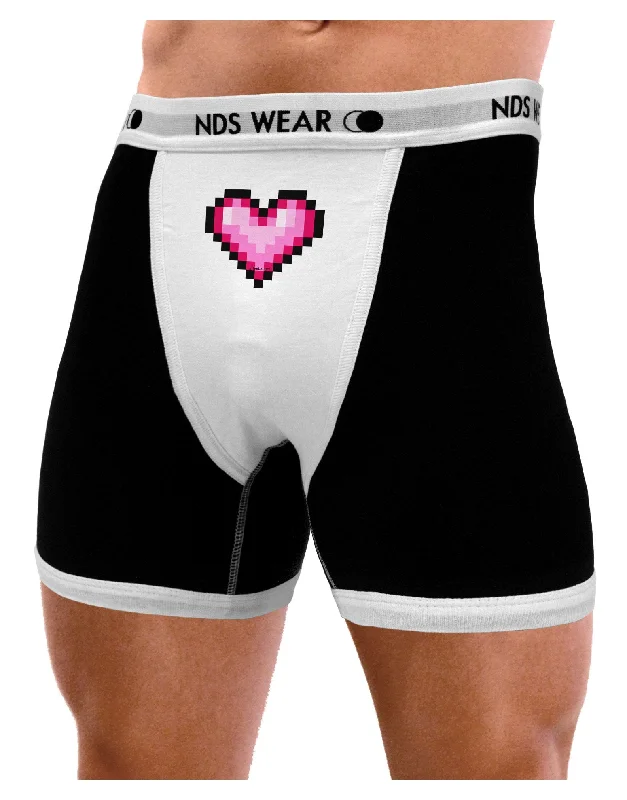 men’s cooling underwear-Pixel Heart Design B - Valentine‘s Day Mens Boxer Brief Underwear by TooLoud