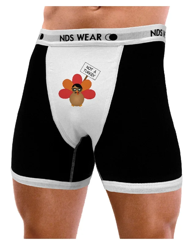 seamless cotton boxers-Thanksgiving Turkey in Disguise Mens Boxer Brief Underwear by TooLoud