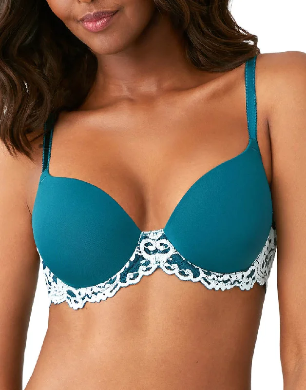 women’s soft thong-Wacoal Instant Icon Contour Bra Deep Teal/Blue Glass 853322