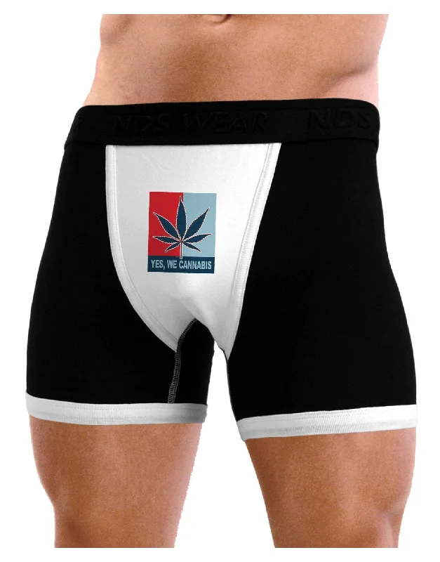 breathable luxury boxers-Yes We Cannabis - Marijuana Leaf Mens Boxer Brief Underwear