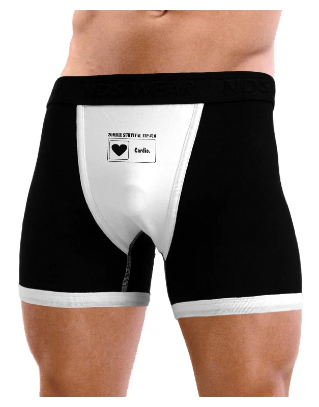 men’s cozy athletic underwear-Zombie Survival Tip # 17 - Cardio Mens Boxer Brief Underwear