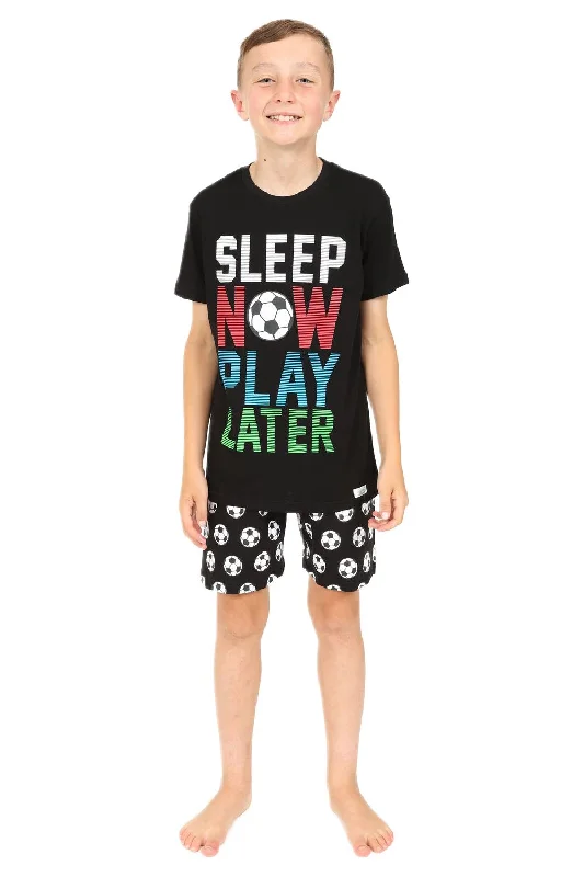 soft silk sleep tank-Boys Sleep Now Play Later Short Pyjamas