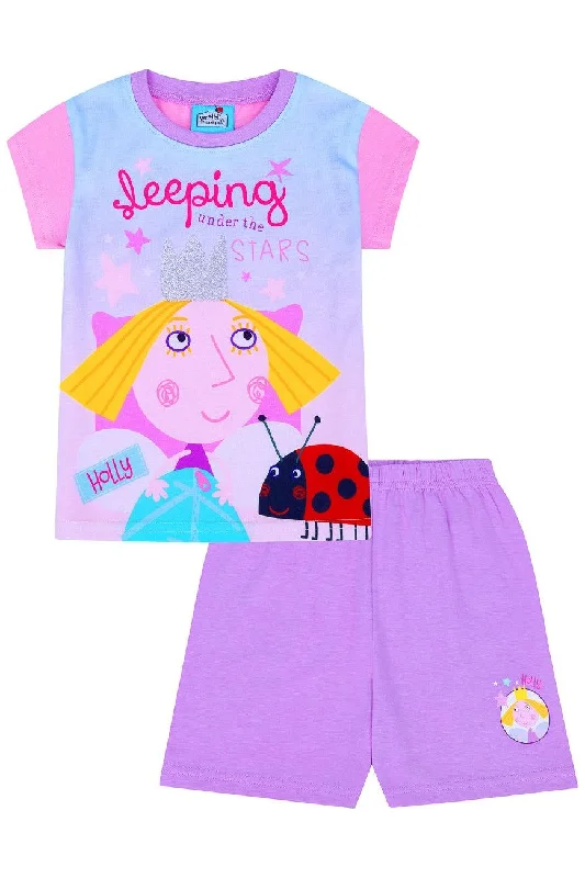 comfy bamboo sleepwear-Girls Ben and Holly Sleeping Under The Stars Short Pyjamas