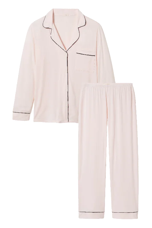 women’s warm fuzzy sleepwear-Gisele Long PJ Set in Sorbet/Black