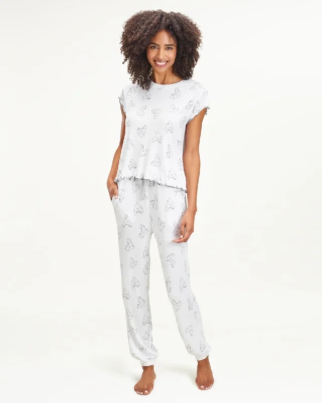 women’s cozy pajama pants-Nellie Ribbed Jogger Sleep Set