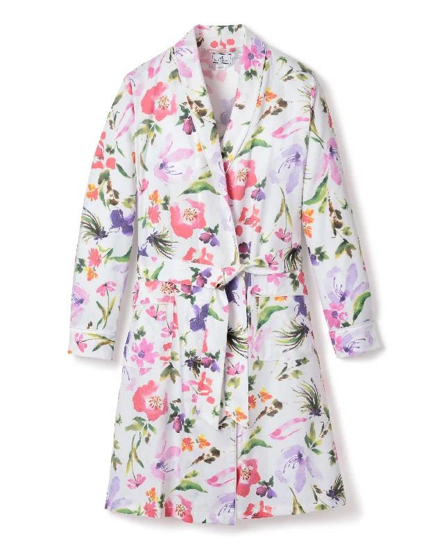 floral silk robe-Women's Gardens of Giverny Robe