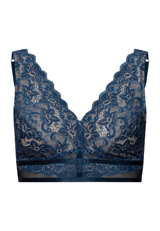 breathable sports underwear-Marlene Lace Soft Cup Bra | Mystic Blue 70894-1652