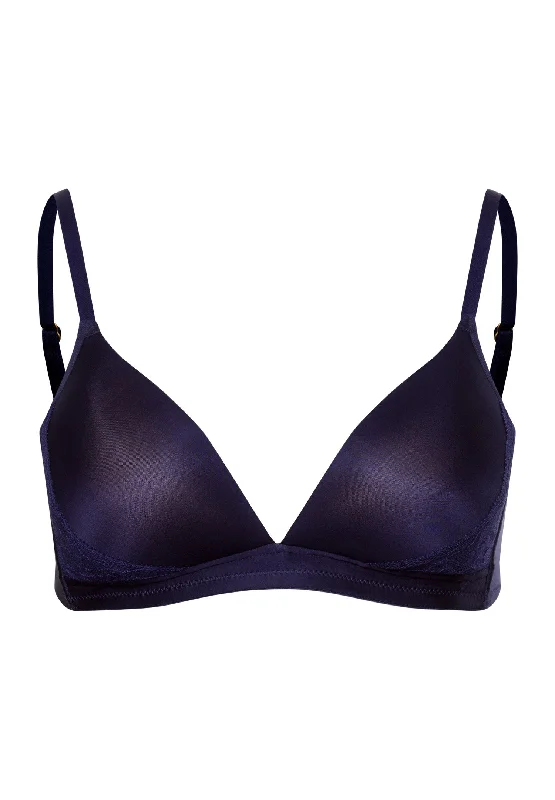 comfy mesh underwear-Eva Padded Soft Cup Bra | Evening Blue 70919-2621